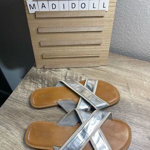 Toms Silver Crisscross Sandals